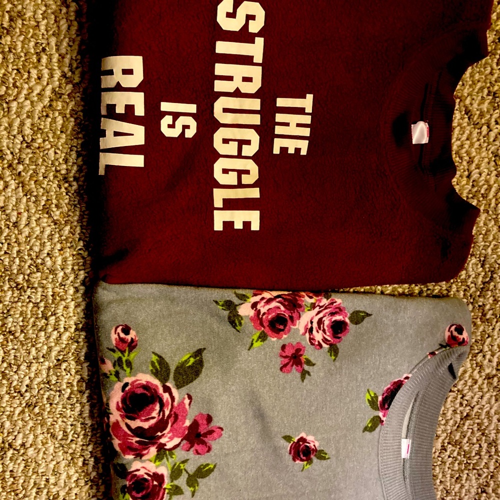2 size medium fuzzy sweatshirts